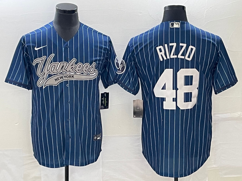 Men's New York Yankees Anthony Rizzo #48 Blue Jersey Joint Edition